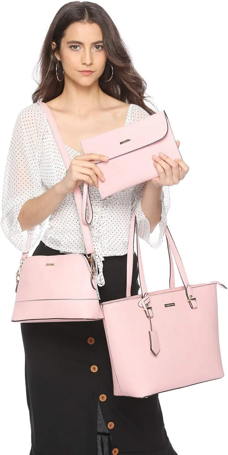 Women Fashion Handbags Wallet Tote Bag Shoulder Bag Top Handle Satchel Purse Set 4pcs