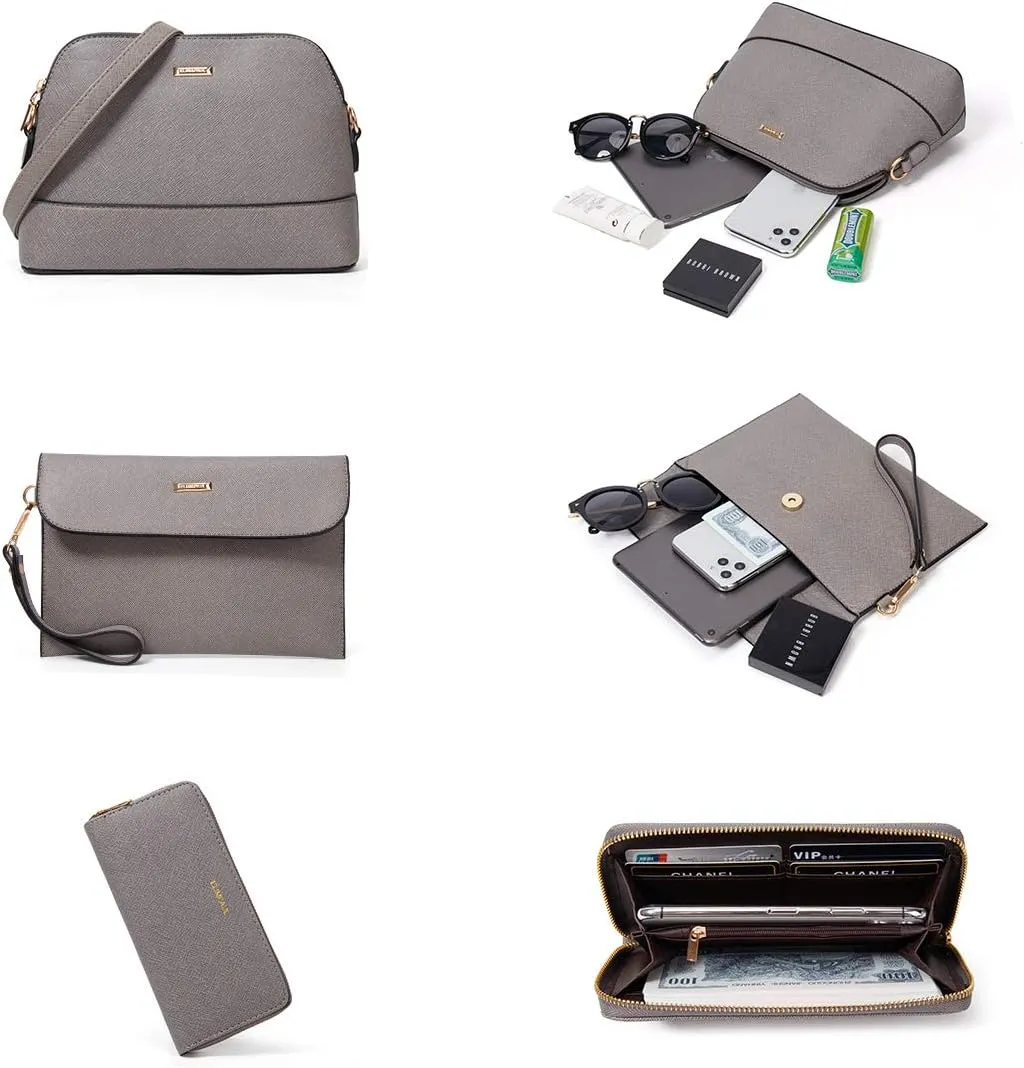 Women Fashion Handbags Wallet Tote Bag Shoulder Bag Top Handle Satchel Purse Set 4pcs