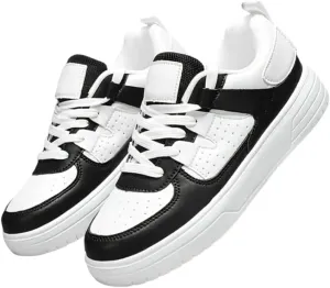 Women for Low Top Skate Shoes, Non Slip Comfy Lace Up Casual Shoes, All Seasons Outdoor Walking