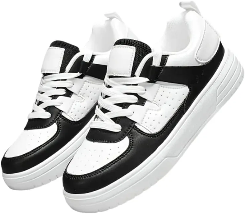 Women for Low Top Skate Shoes, Non Slip Comfy Lace Up Casual Shoes, All Seasons Outdoor Walking