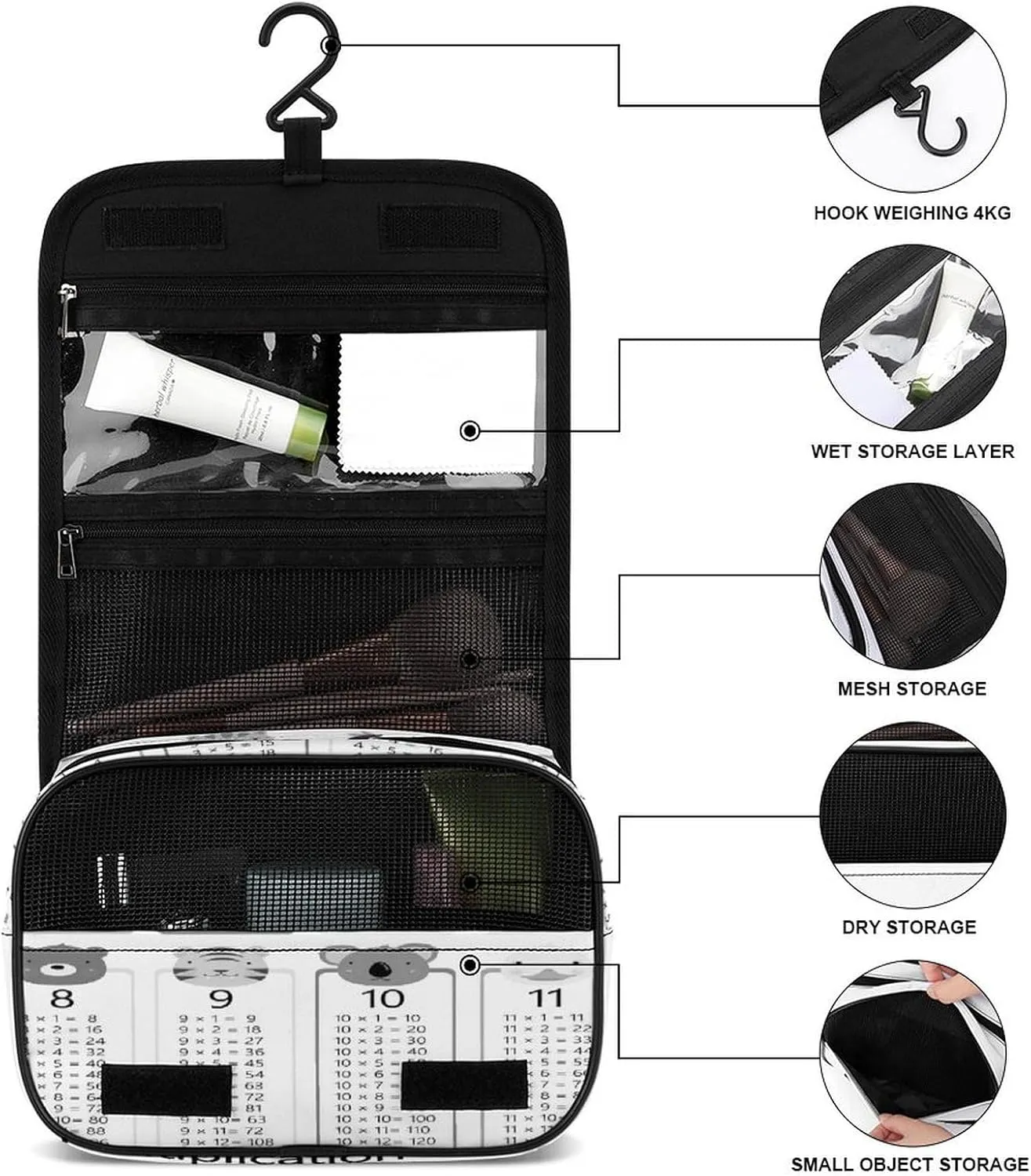 Women Hanging Toiletry Wash bag, Travel Cosmetic Storage Case Organizer