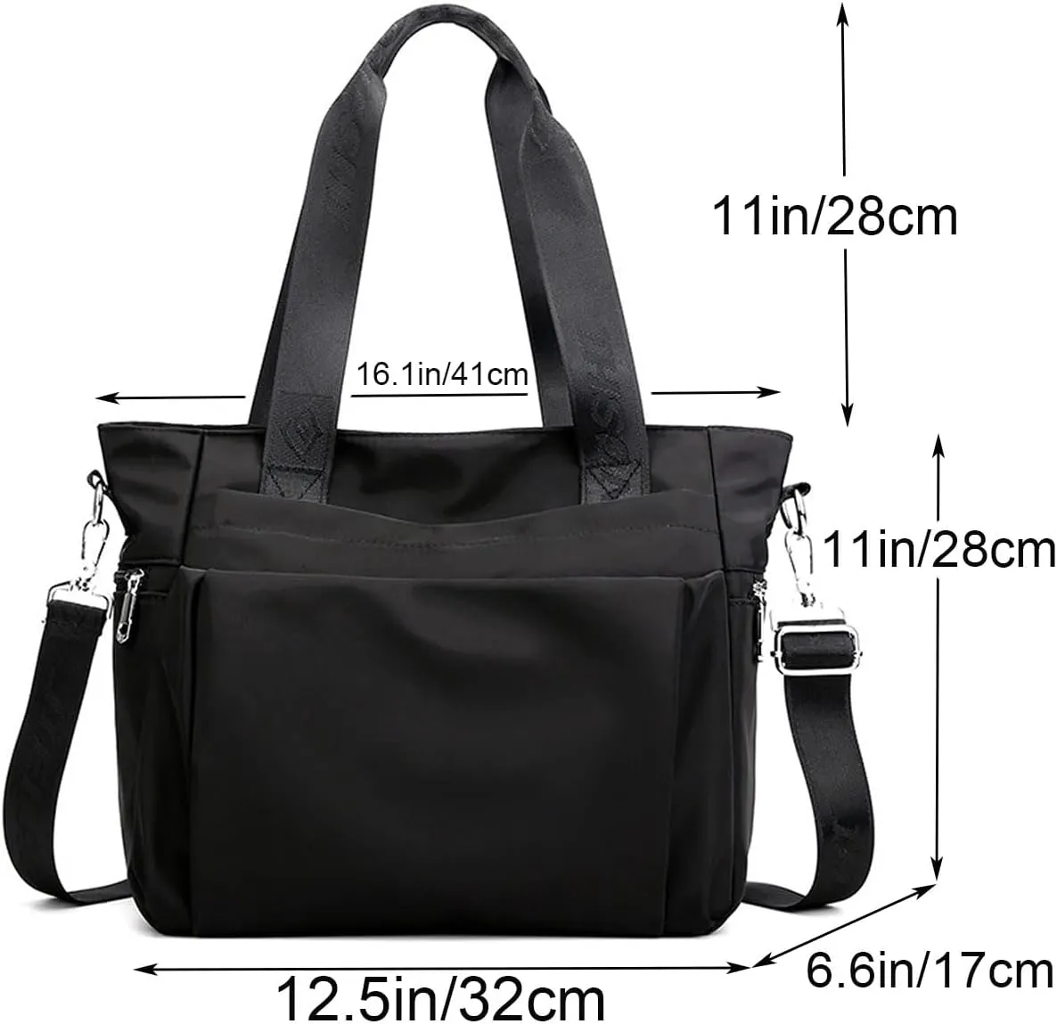 Women Nylon Tote Bag Multi-function Shoulder Bag Multiple Pockets Purse Handbag Lightweight Travel Messenger Bag