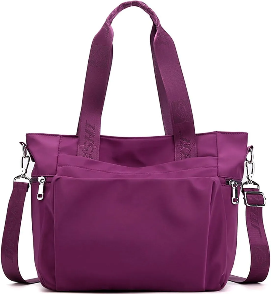 Women Nylon Tote Bag Multi-function Shoulder Bag Multiple Pockets Purse Handbag Lightweight Travel Messenger Bag