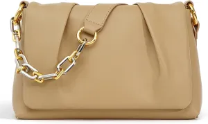 Women Ruched Cloud Handbag Female Flap Underarm Shoulder Bag Messenger Bag Female Chain Shoulder Bag