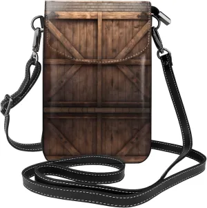 women Small Cell Phone Purse Barn Door Prints Soft, durable and waterproof PU leather Convenient for daily use and travel