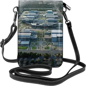 women Small Cell Phone Purse California Silicon Valley technology company pattern Soft, durable and waterproof PU leather Convenient for daily use and travel