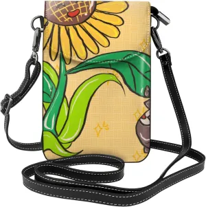 women Small Cell Phone Purse Sunflower seeds and sunflowers picture : Multifunction,Soft, durable,Convenient for daily use and travel