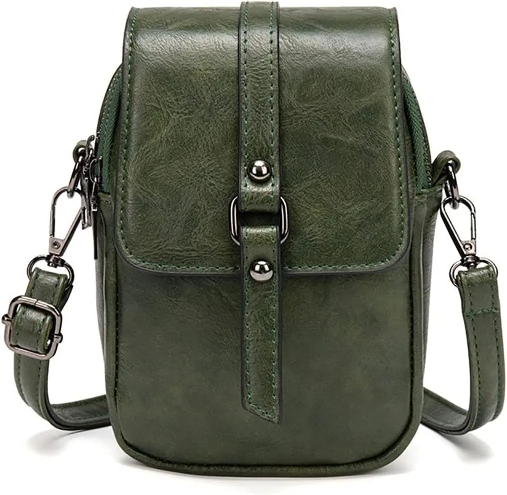 Women Vintage Crossbody Phone Bag Small Messenger Shoulder Bag Handbag Wallet Purse with Earphone Hole