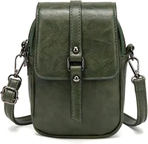 Women Vintage Crossbody Phone Bag Small Messenger Shoulder Bag Handbag Wallet Purse with Earphone Hole