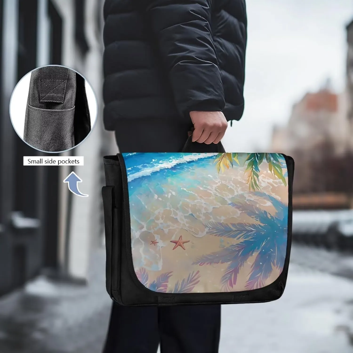 Women Vintage Flap Crossbody Bag Classic Large Messenger Bag Travel Shoulder Handbag Men Portable Laptop Satchel