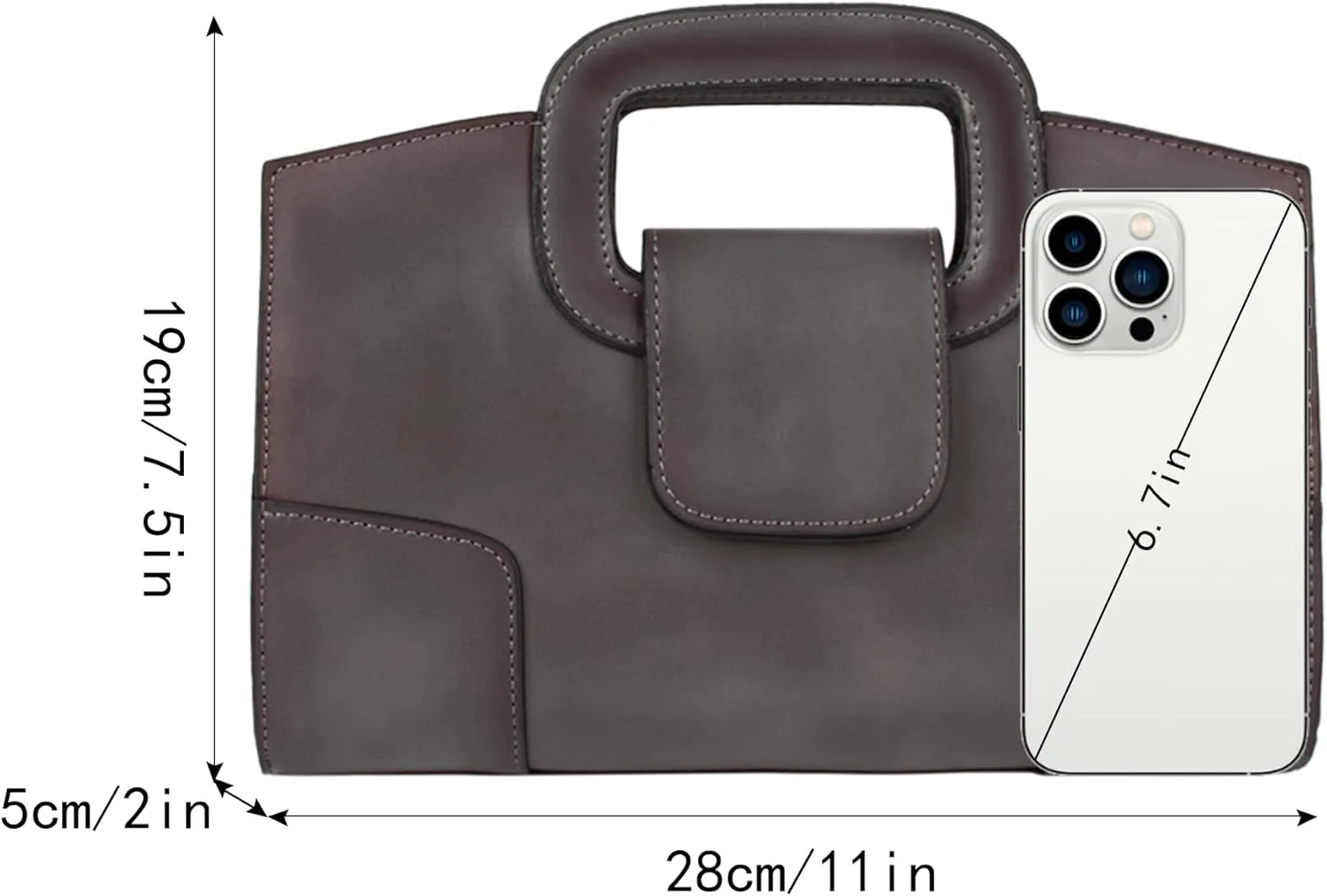 Women Vintage Flap Tote Top Handle Satchel Handbags PU Leather Clutch Purse Casual Messenger Chain Shoulder Crossbody Brown