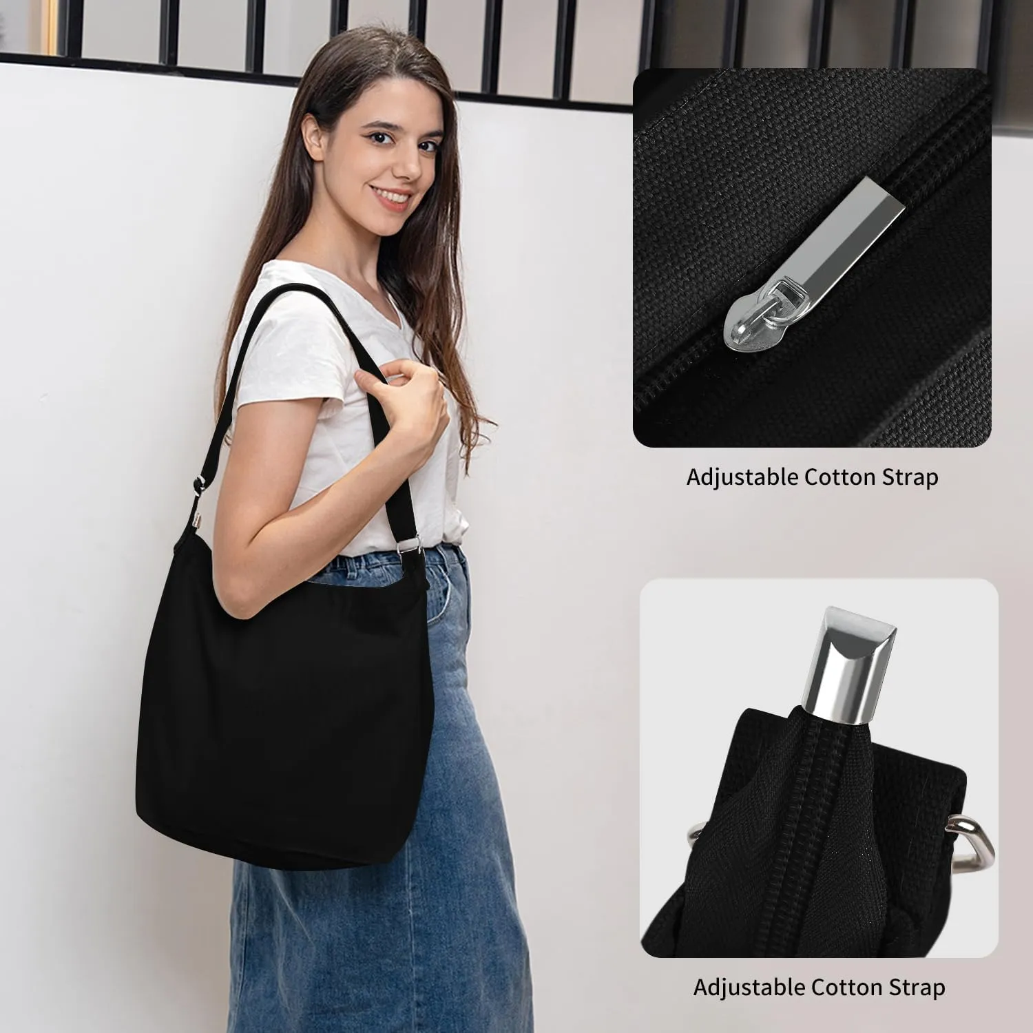 Women's blank large Size Canvas Crossbody Tote Handbags Shoulder Bag