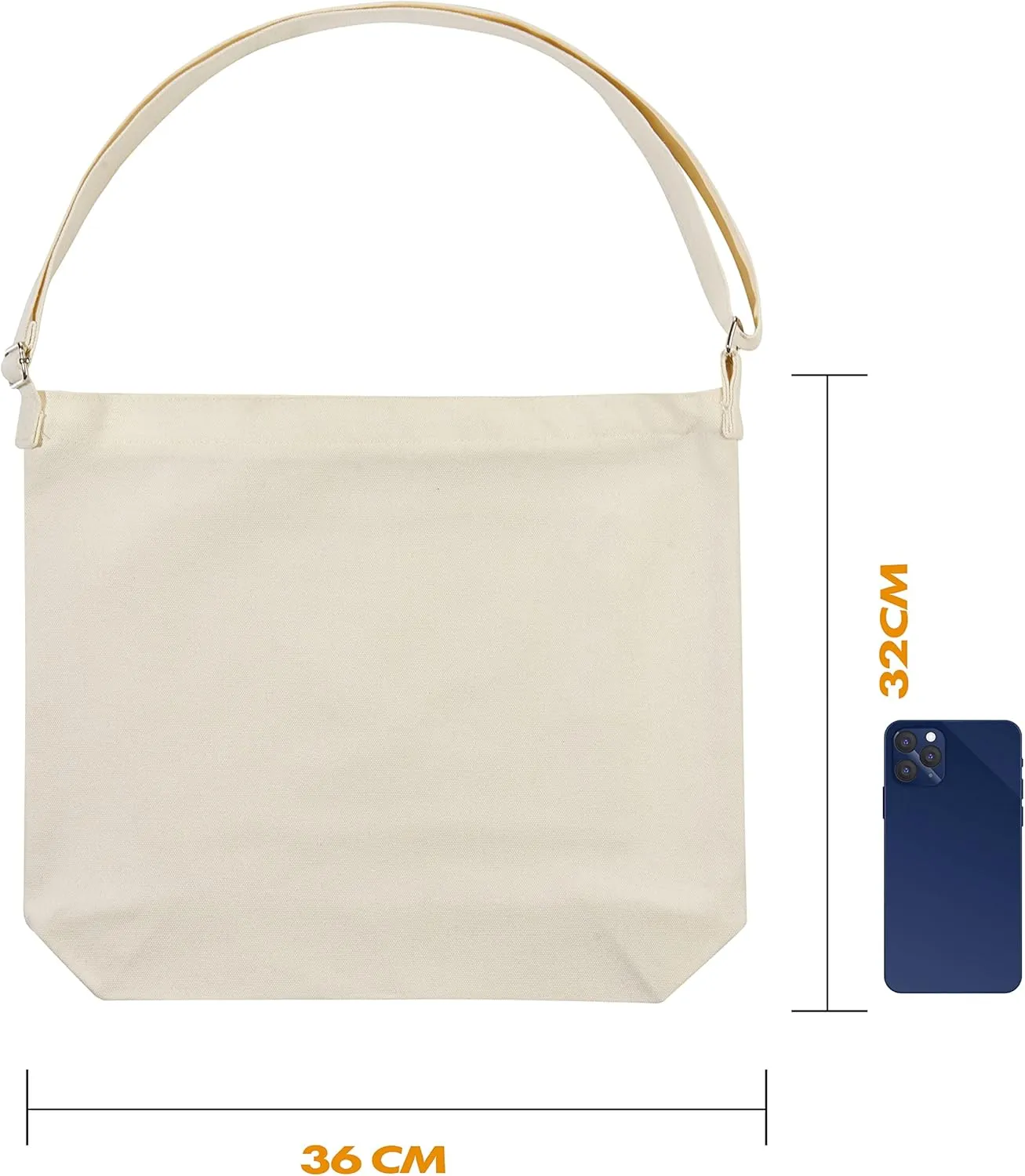 Women's blank large Size Canvas Crossbody Tote Handbags Shoulder Bag