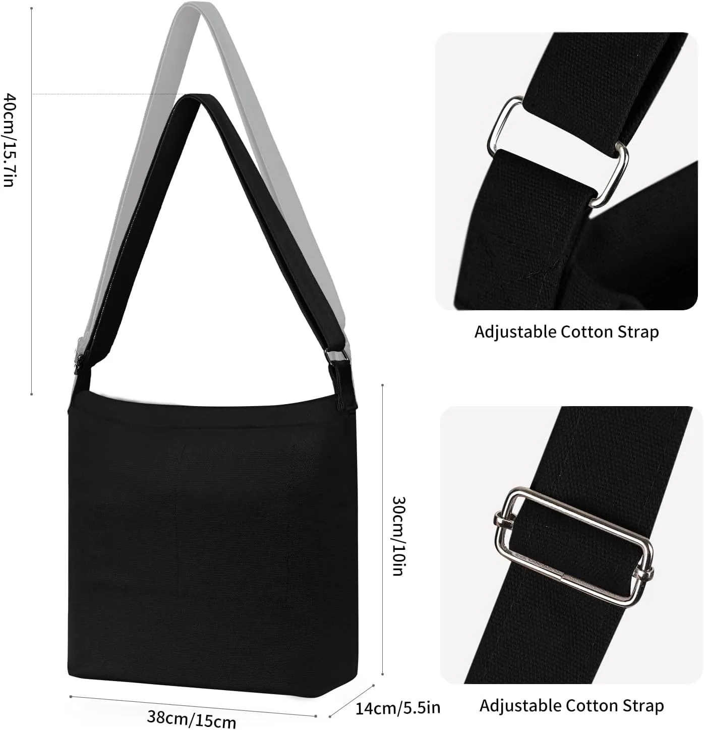 Women's blank large Size Canvas Crossbody Tote Handbags Shoulder Bag