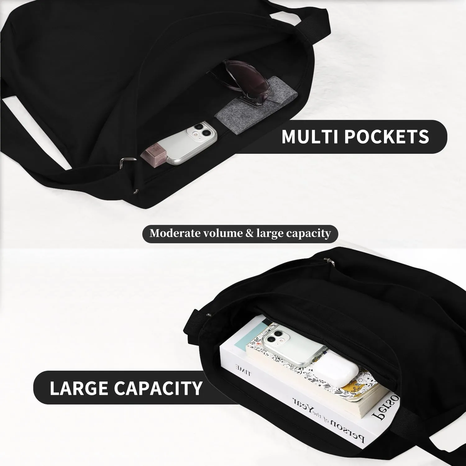 Women's blank large Size Canvas Crossbody Tote Handbags Shoulder Bag