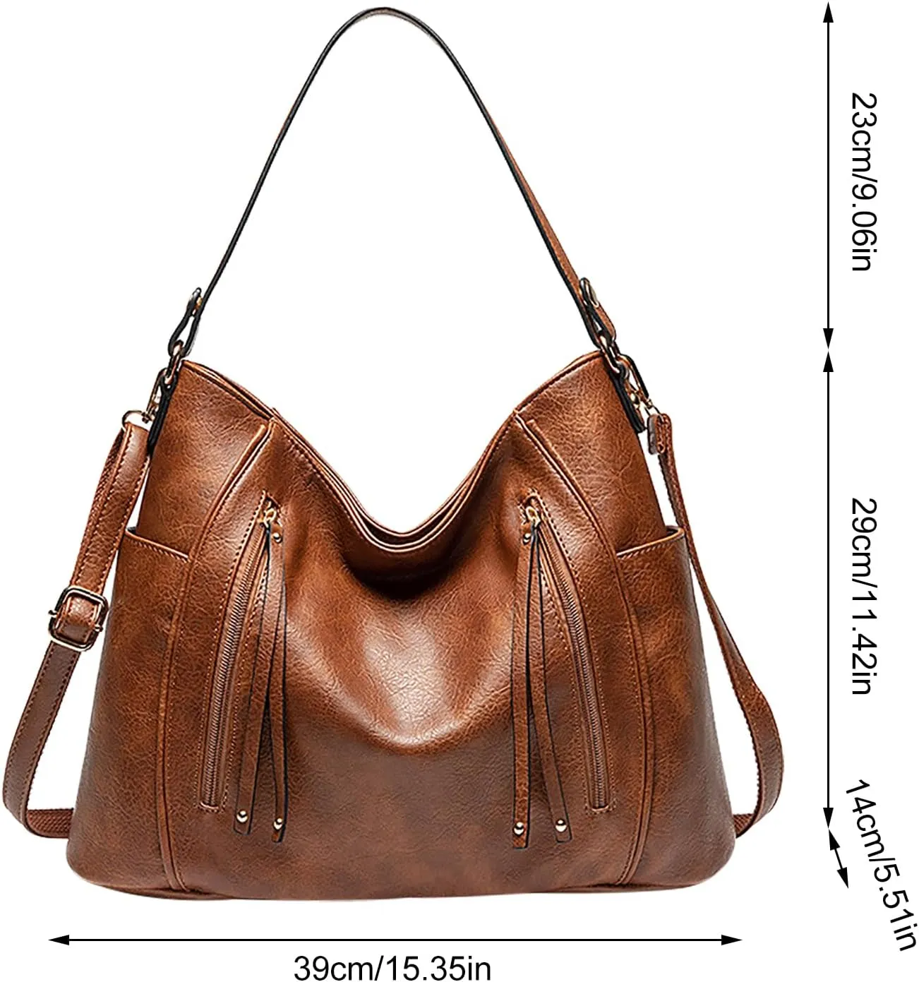 Women's Large Capacity Handbag, Stylish PU Shoulder Messenger Bag, Multi Pockets for Daily Travel