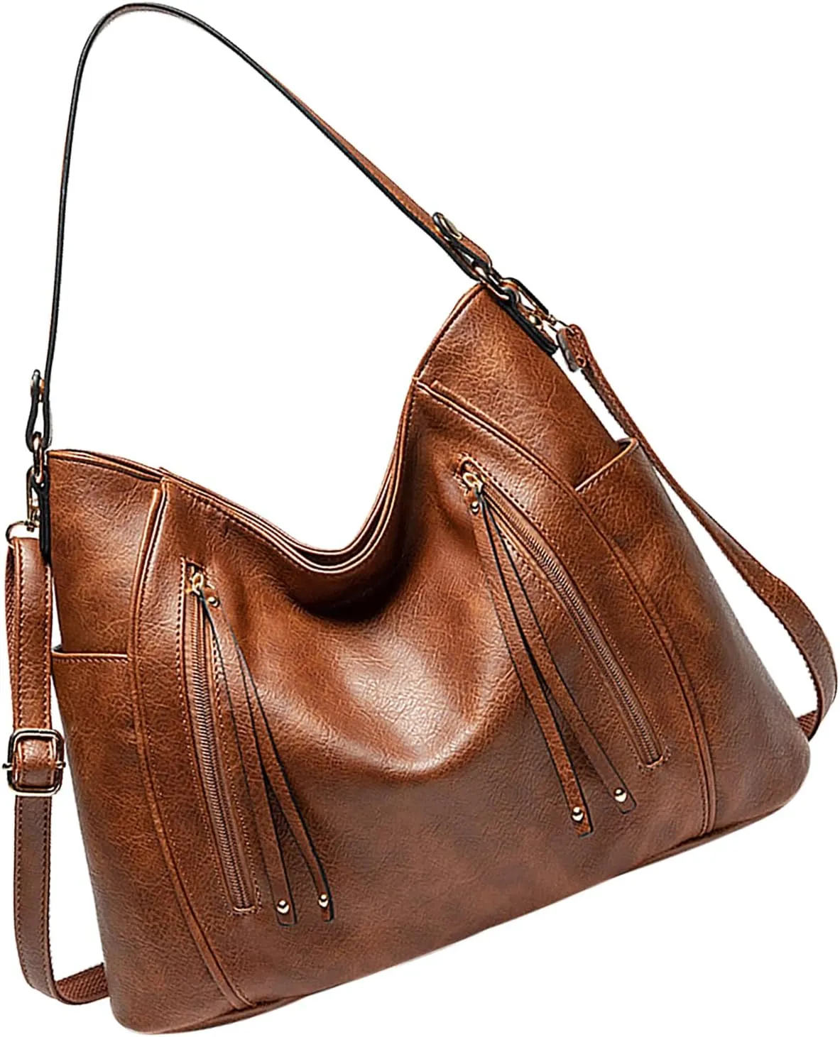 Women's Large Capacity Handbag, Stylish PU Shoulder Messenger Bag, Multi Pockets for Daily Travel