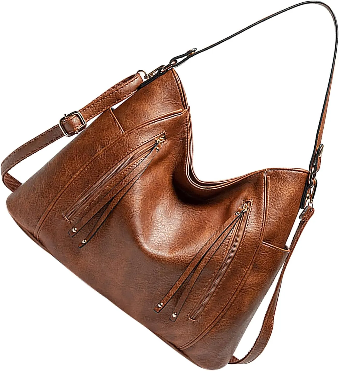 Women's Large Capacity Handbag, Stylish PU Shoulder Messenger Bag, Multi Pockets for Daily Travel