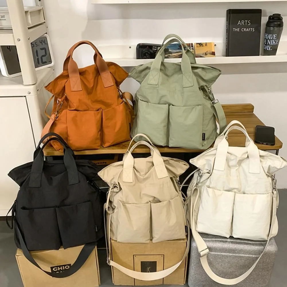 Women’s Nylon Messenger Bag Casual Multi Pockets Crossbody Bag Large Work Shoulder Handbags Fashion Purse 2025