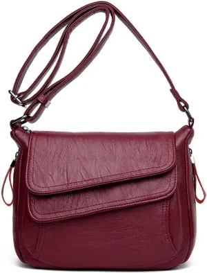 Women's Shoulder Bag Multi Pockets Crossbody Purse Leather Flapover Messenger Satchel Designer Travel Work Handbag