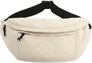Women's Summer Plaid Zipper Belt Bag, Large Capacity Shoulder Messenger Waist Bag, Fashionable for Travel, School, Casual (White)