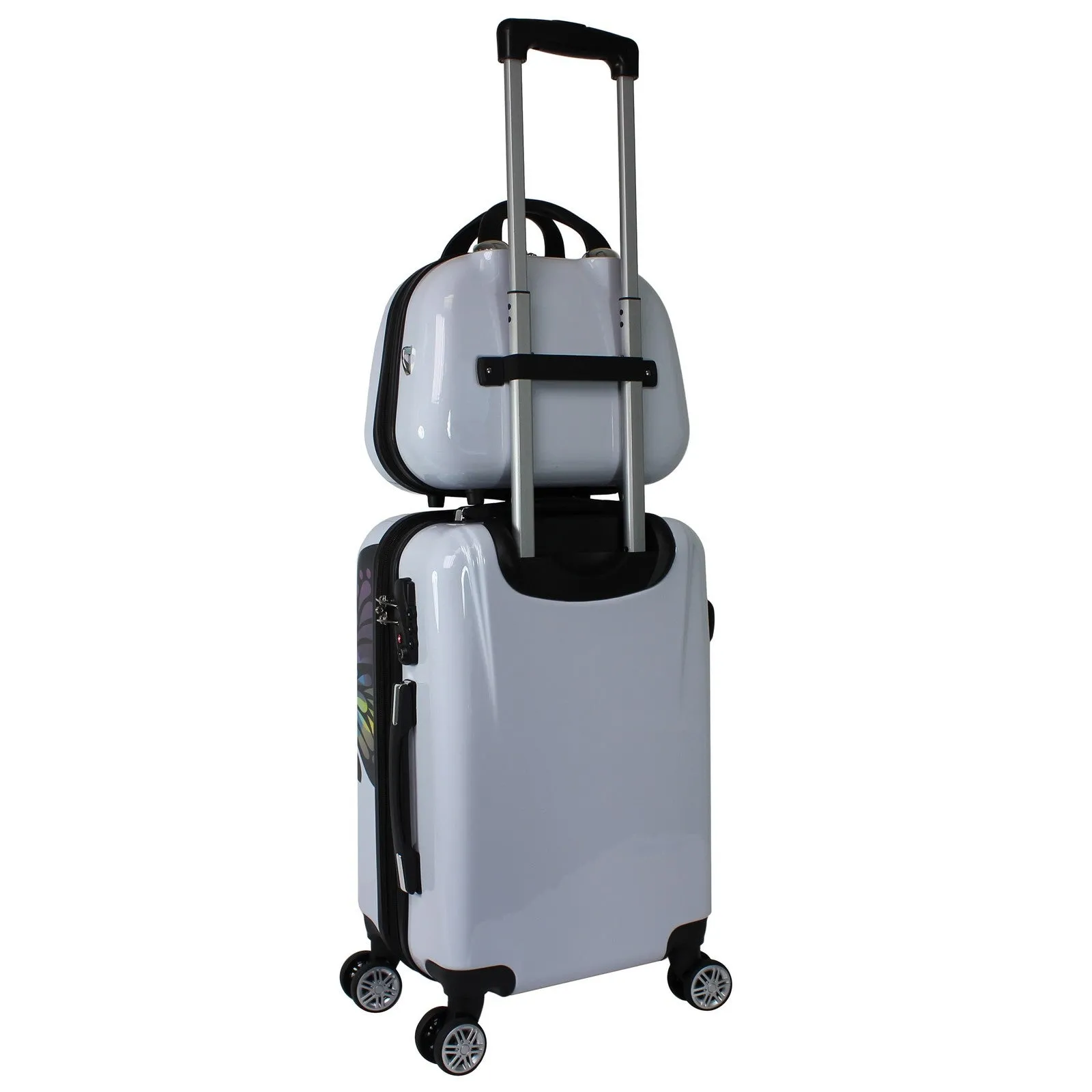 World Traveler Butterfly 13-Inch Hardside Cosmetic Case Shoulder Tote