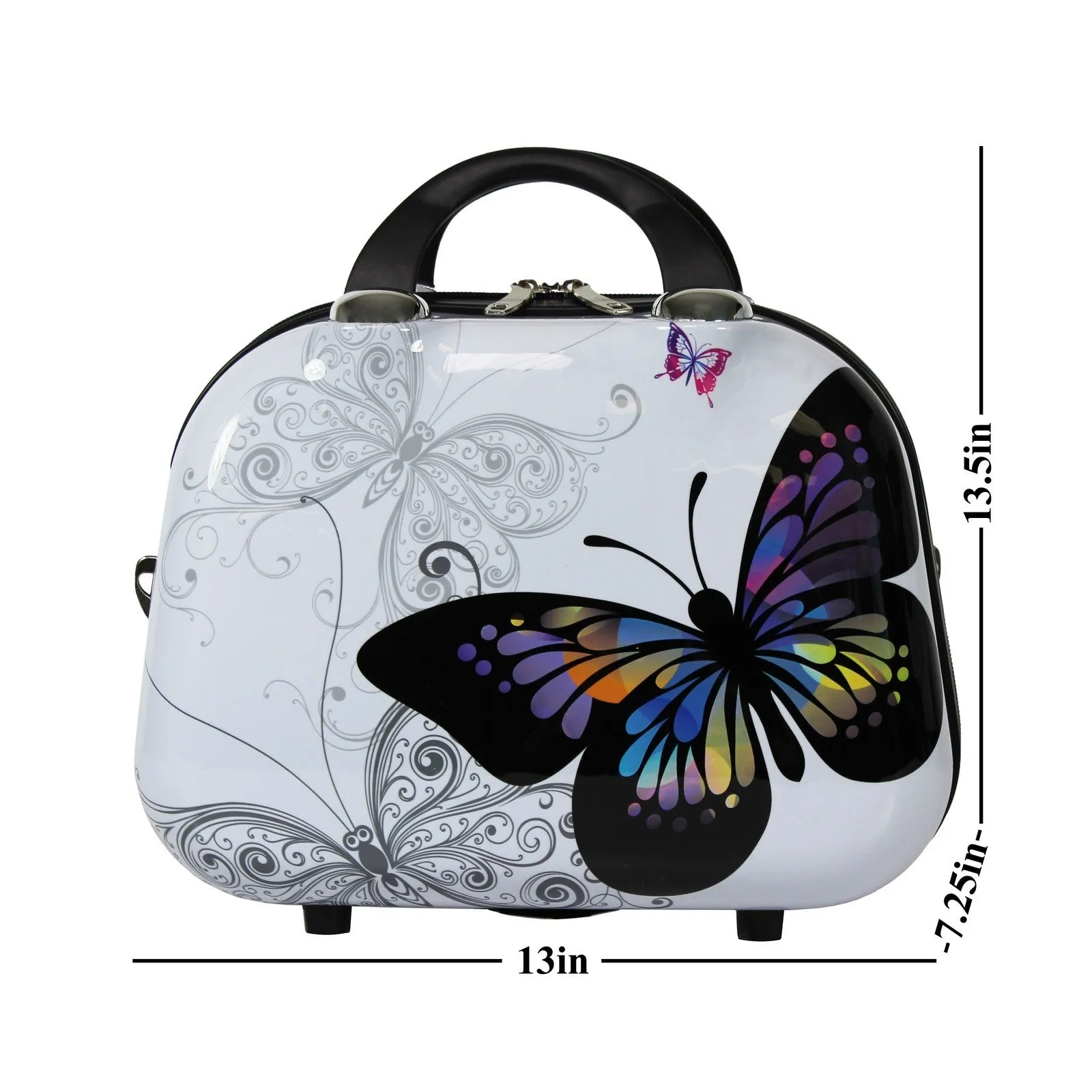 World Traveler Butterfly 13-Inch Hardside Cosmetic Case Shoulder Tote