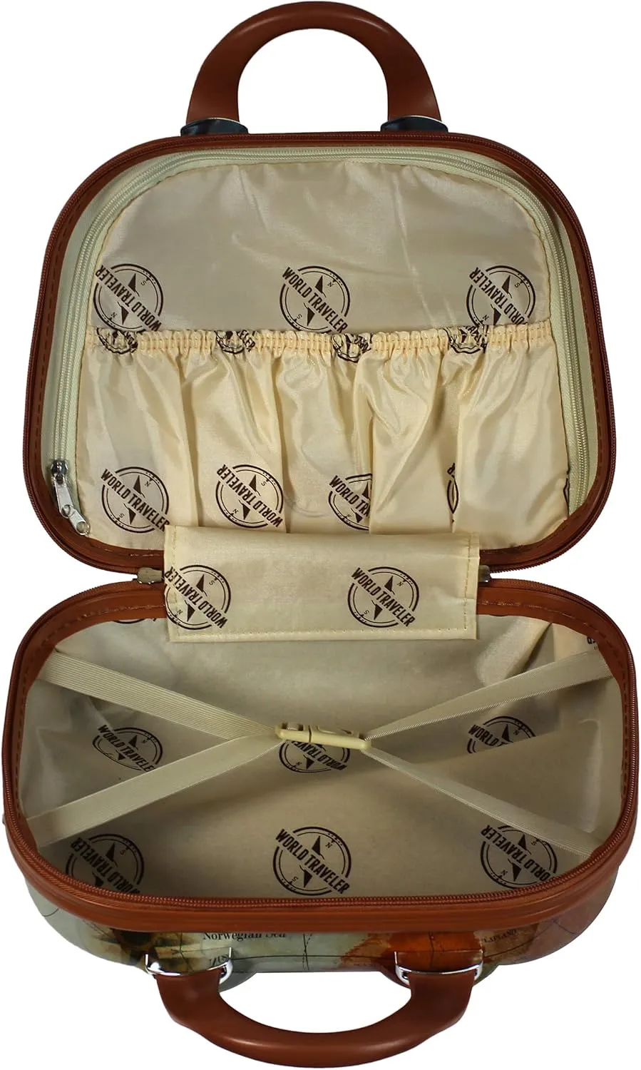 World Traveler Europe Collection Luggage, Brown, 13-inch Cosmetic