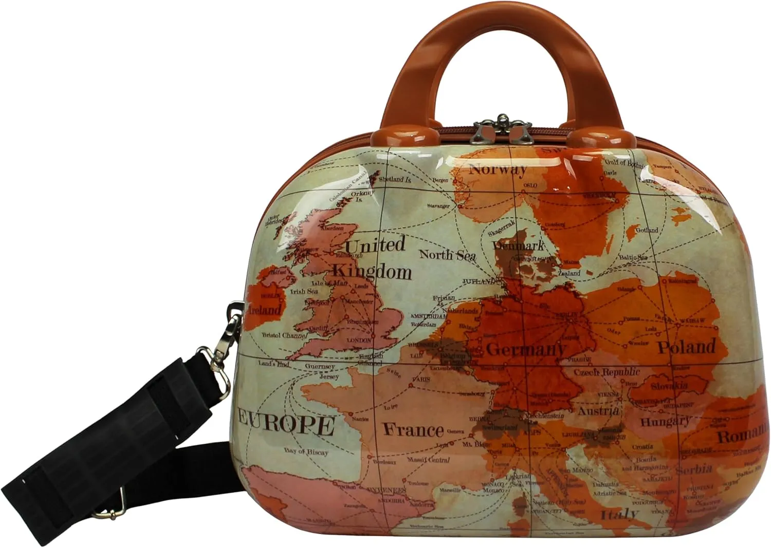 World Traveler Europe Collection Luggage, Brown, 13-inch Cosmetic
