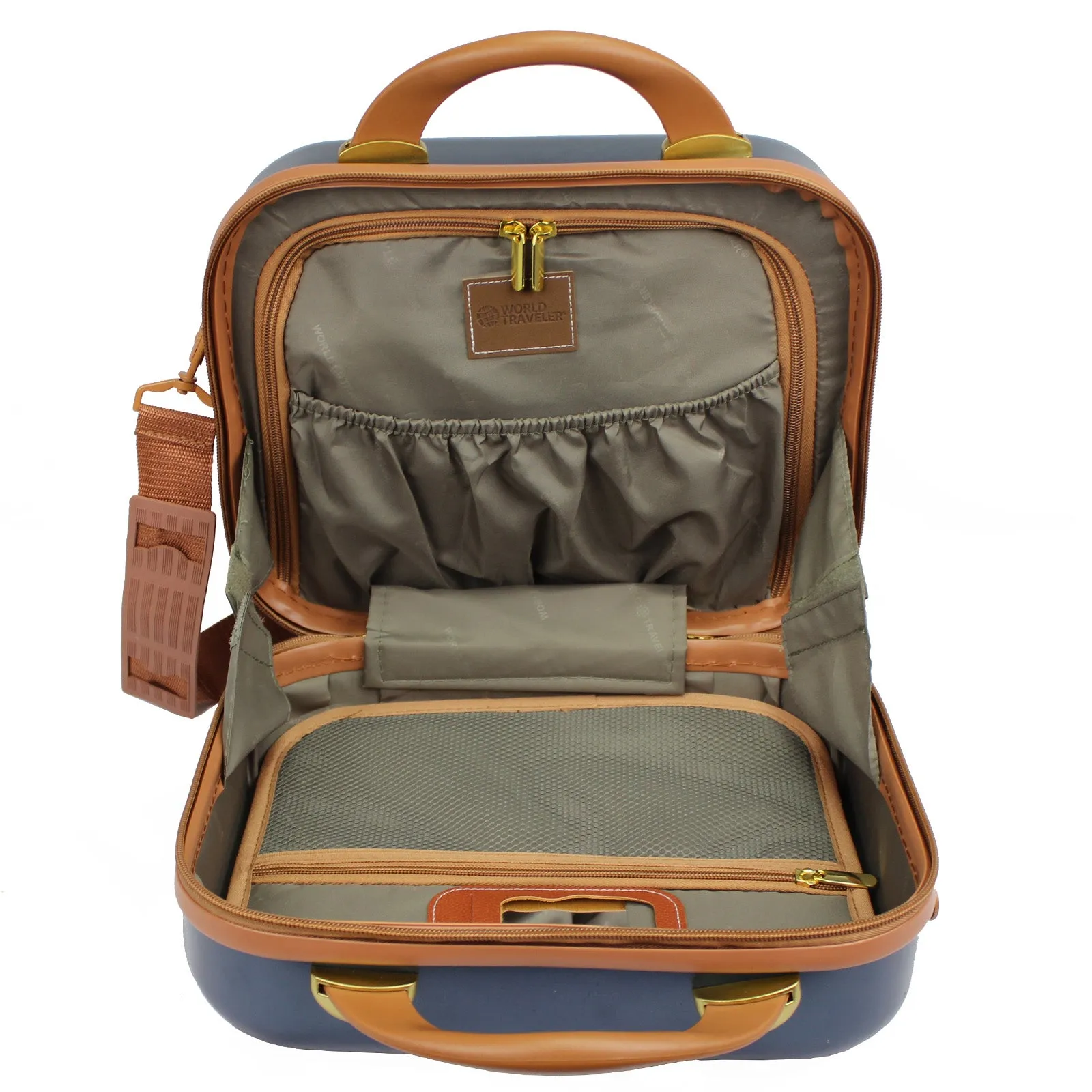 World Traveler Gatsby Vintage Trunk Style Cosmetic Case