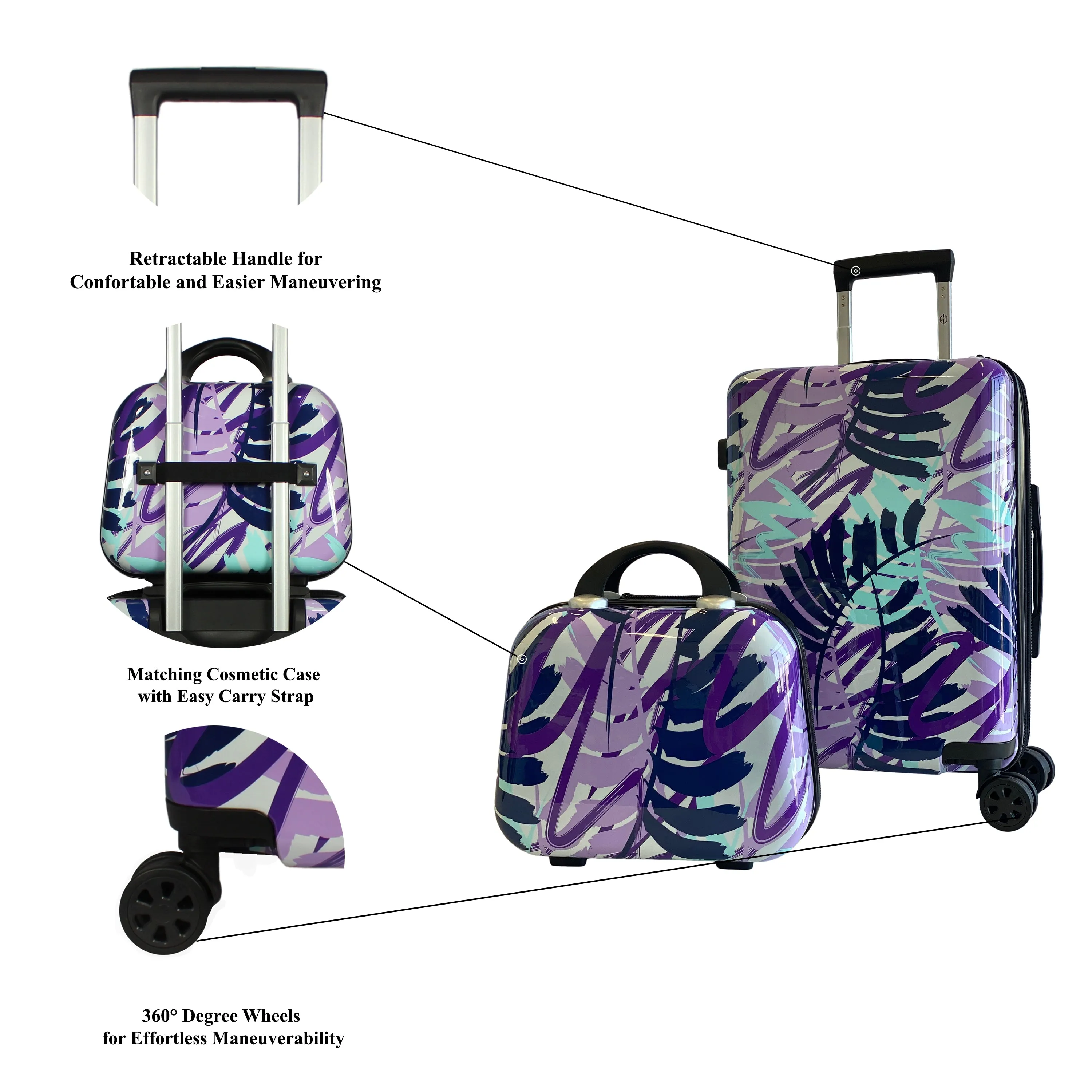 World Traveler Seasons 2-Piece Hardside Carry-On Spinner Luggage Set