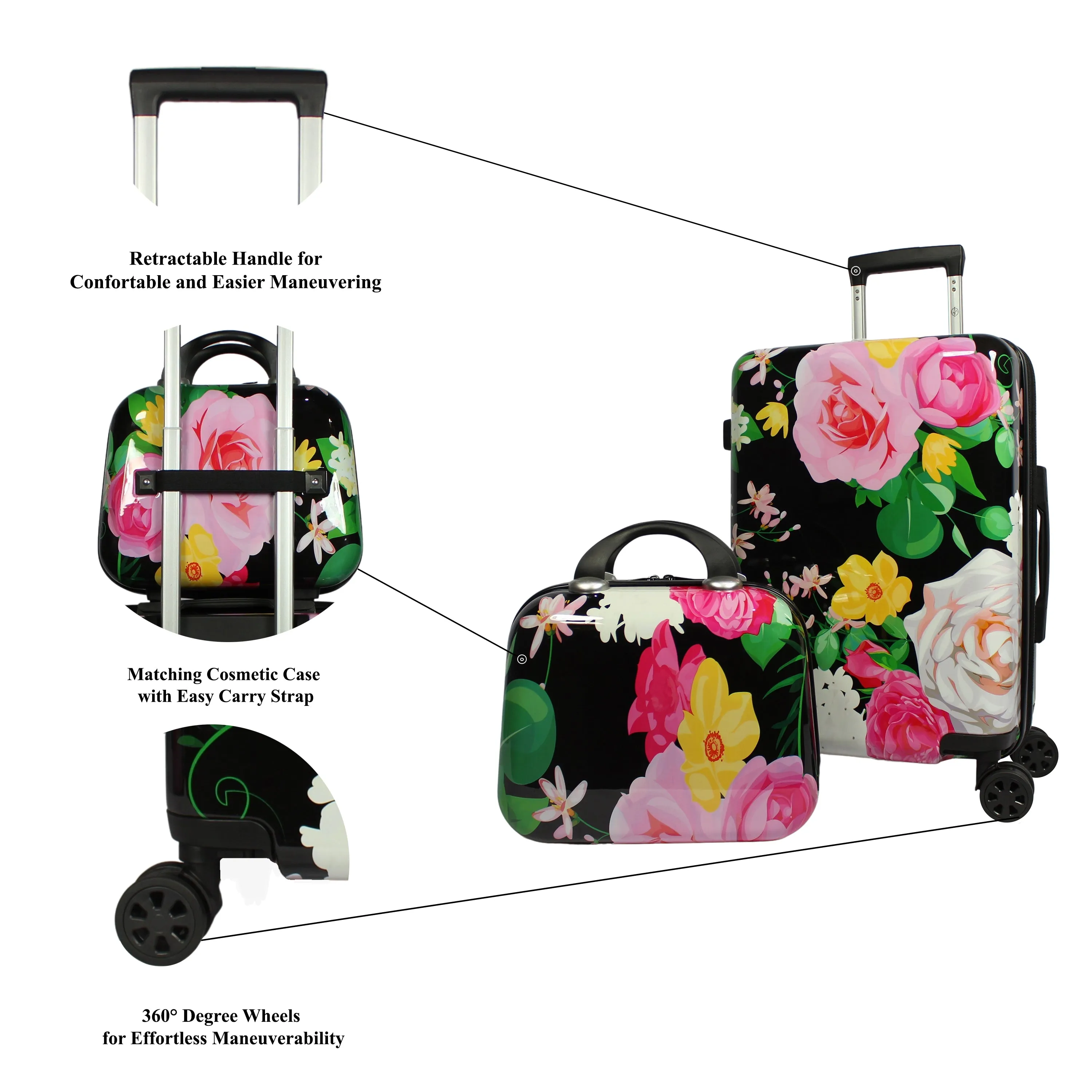 World Traveler Seasons 2-Piece Hardside Carry-On Spinner Luggage Set