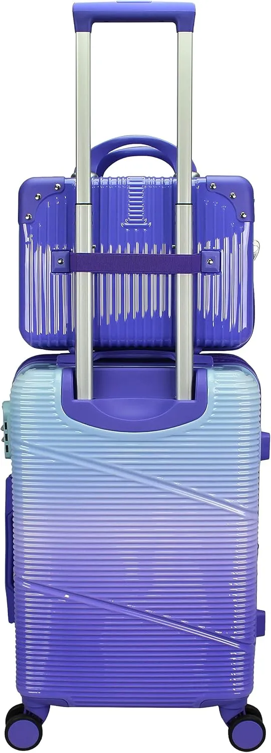 World Traveler Women's Highways 2-Piece Hardside Carry-On Spinner Luggage Set, Lavender, One_Size
