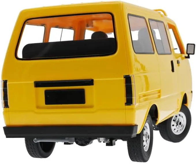 WPL D42 RC Car Van, 1/10 Scale 2.4G Remote Control All-Terrain 4WD RC Drift Truck with LED Lights Full Simulation Crawler for Adult Hobbyists – Yellow / 3 Battery