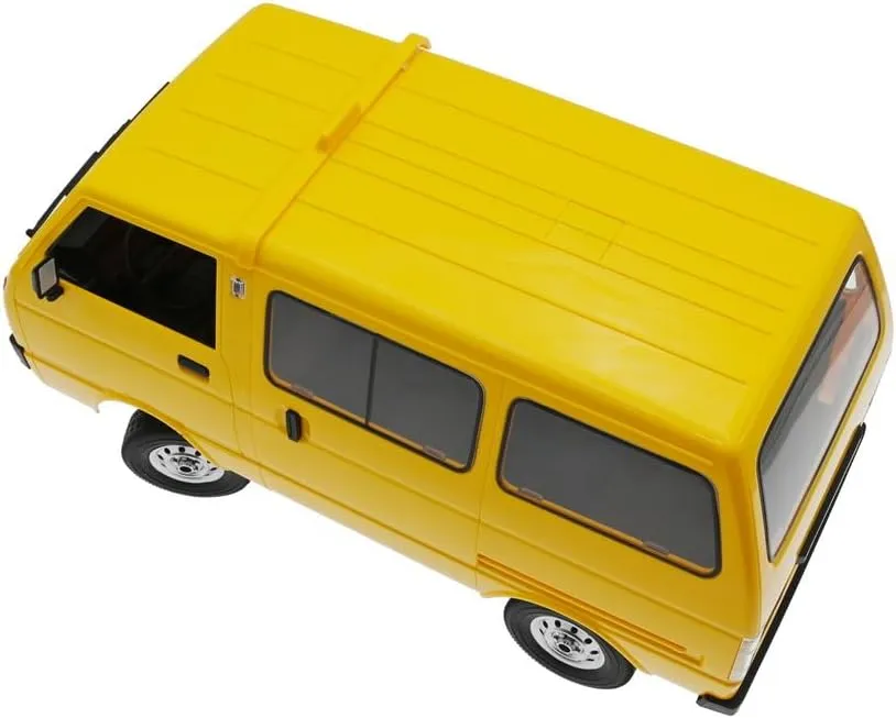 WPL D42 RC Car Van, 1/10 Scale 2.4G Remote Control All-Terrain 4WD RC Drift Truck with LED Lights Full Simulation Crawler for Adult Hobbyists – Yellow / 3 Battery