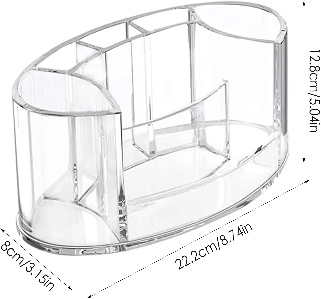 WQAZ Cosmetic Storage Box Transparent Glass Makeup Brush Storage Box Gold Cosmetics Container Ring Pencil Lipstick Holder Make Up Brushes Organizer Durable and Clean (Color : D only Box)