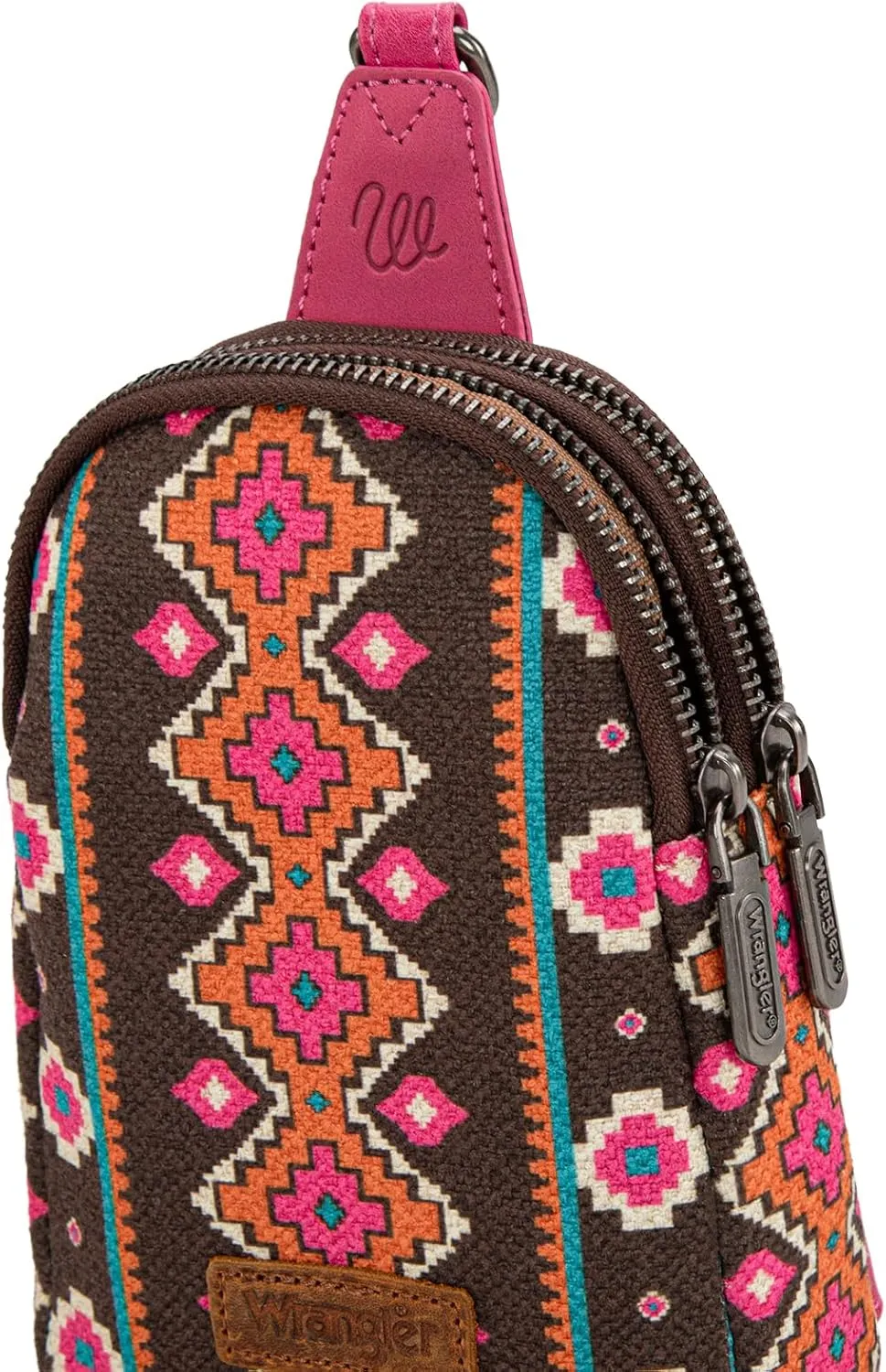 Wrangler Aztec Crossbody Sling Bags for Women Southwestern Print Purse with Detachable Strap
