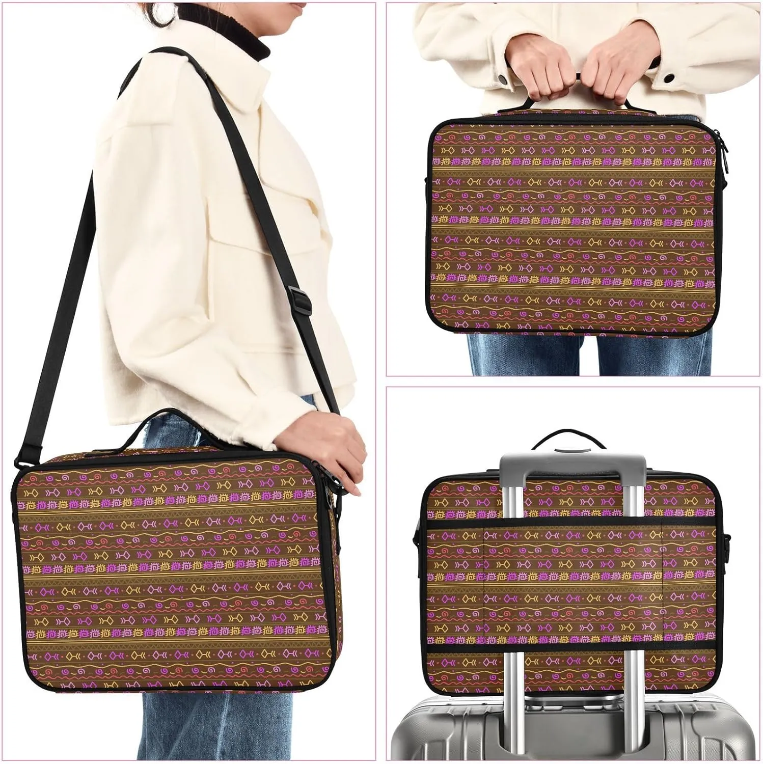 XL Hard Shell Large Portable Zipper Makeup Bag for Travel