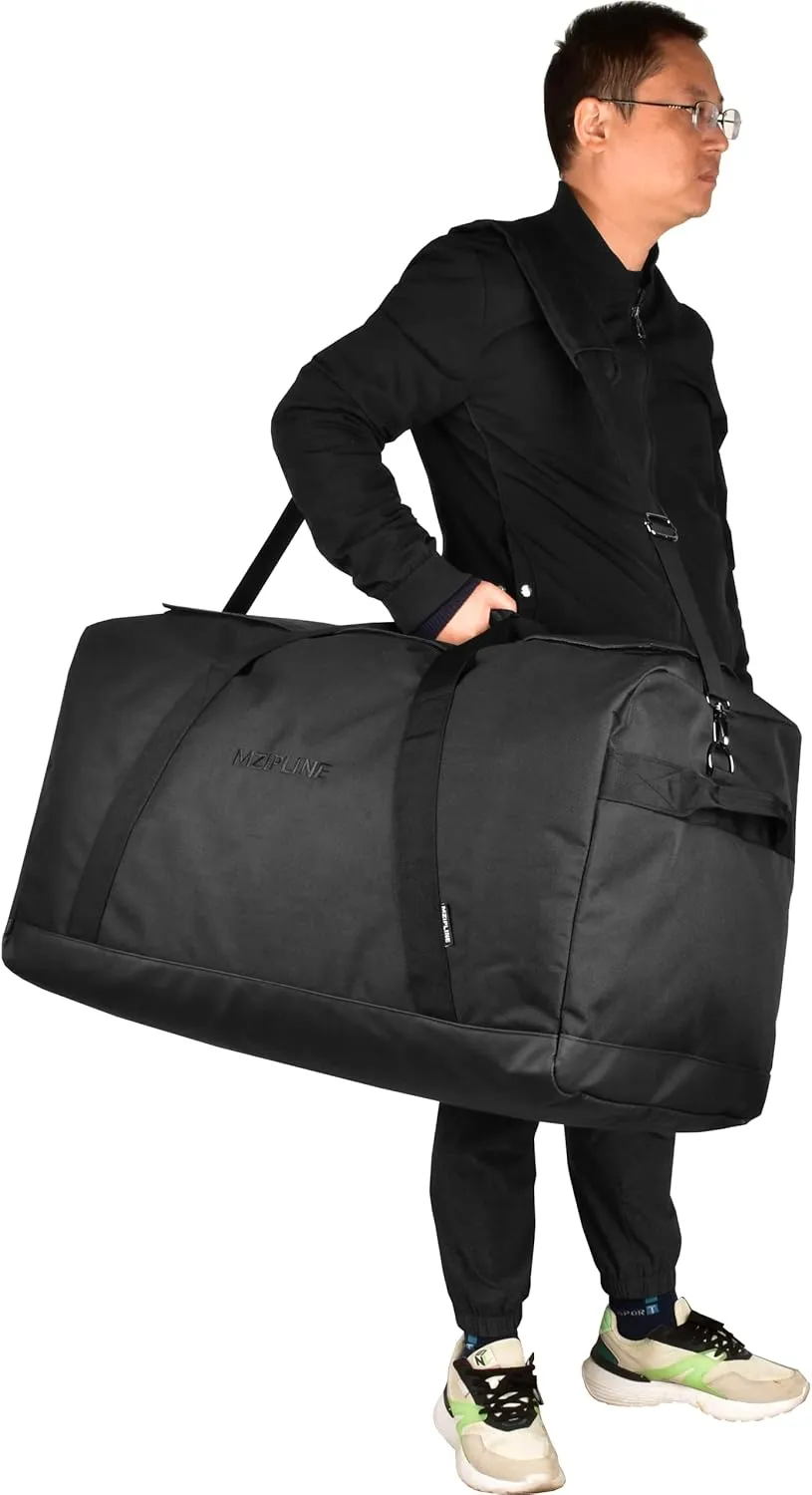 XXL Extra Large Duffle Bag,Water Resistant Sport Gym Overnight Weekender Bag,Big Capacity Travel Duffel Holdall Bag (Black, Extra Large)