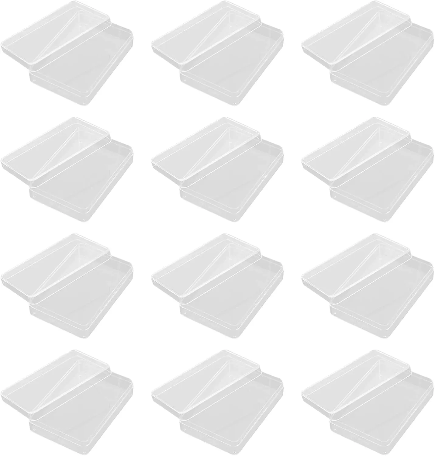 Yardwe 12Pcs Transparent Plastic Poker Cards Storage Boxes Compact Holder for Standard Deck Cards for Organizing and Protecting Your Card Game Collection