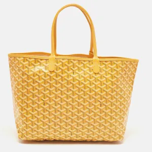 Yellow Goyardine Coated Canvas and Leather Saint Louis PM Tote
