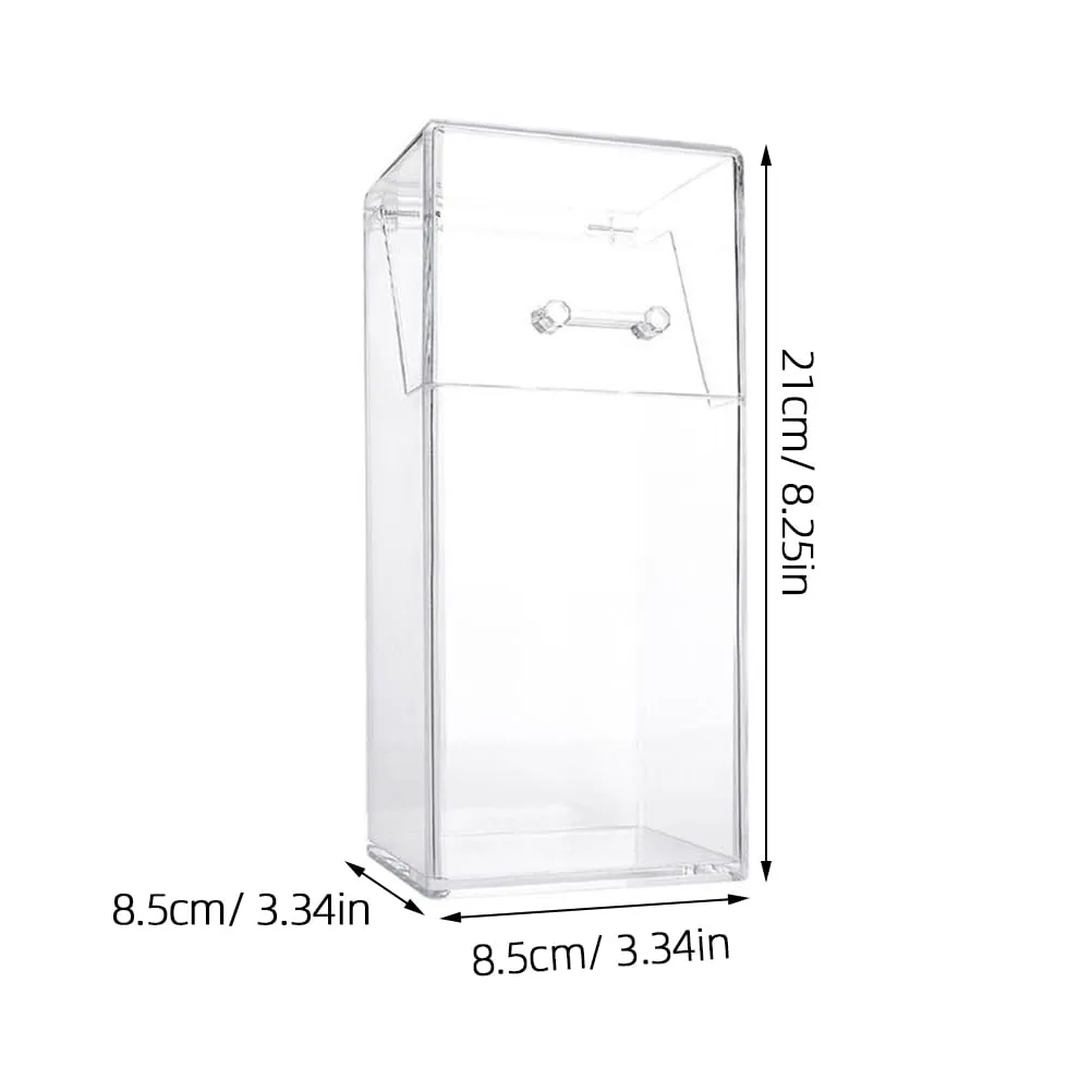 Zerodeko 2Pcs Acrylic Makeup covered makeup brush holder with lid clear makeup organizer cosmetic brush holder with lid cosmetic brush storage box desktop storage organizer acrylic desk organizer pen