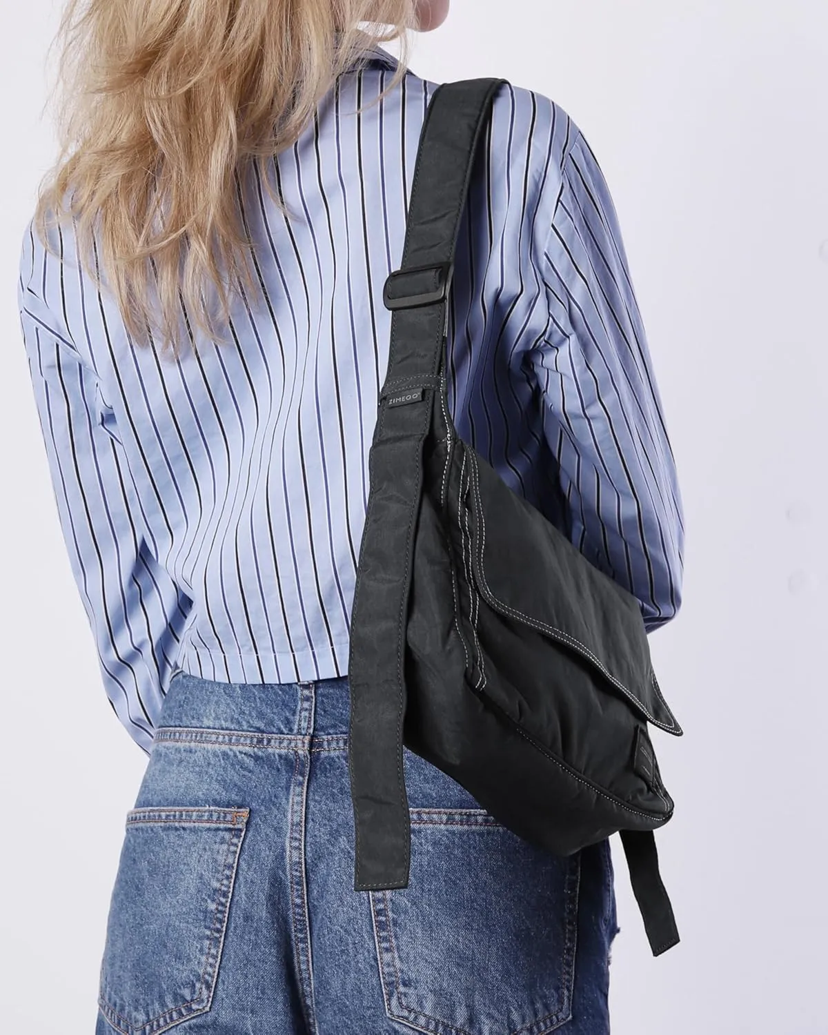 ZIMEGO Classic Crescent Crossbody Bag - Everyday Essential Travel Hobo Bag