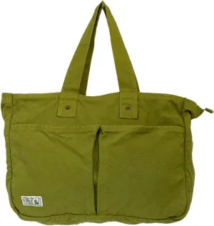 ZIP BOX Tote Bag Cotton100% Canvas Zipper Fastener japan Washable Outer Pocket Sholder hand Bag (VC-24)
