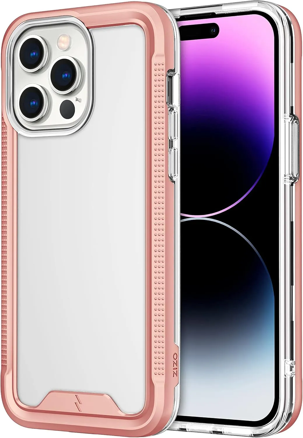 ZIZO ION Series for iPhone 14 Pro Max (6.7) Case - Military Grade Drop Tested with Tempered Glass Screen Protector - Rose Gold
