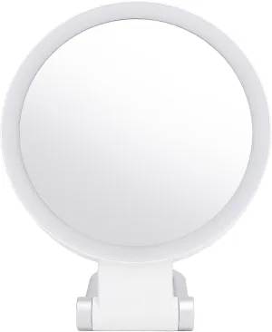 ZJchao Travel Makeup Mirror with Light White Stand Adjustable Angle Magnifying Mirror Double Sided Magnification for Home Travel (20X)