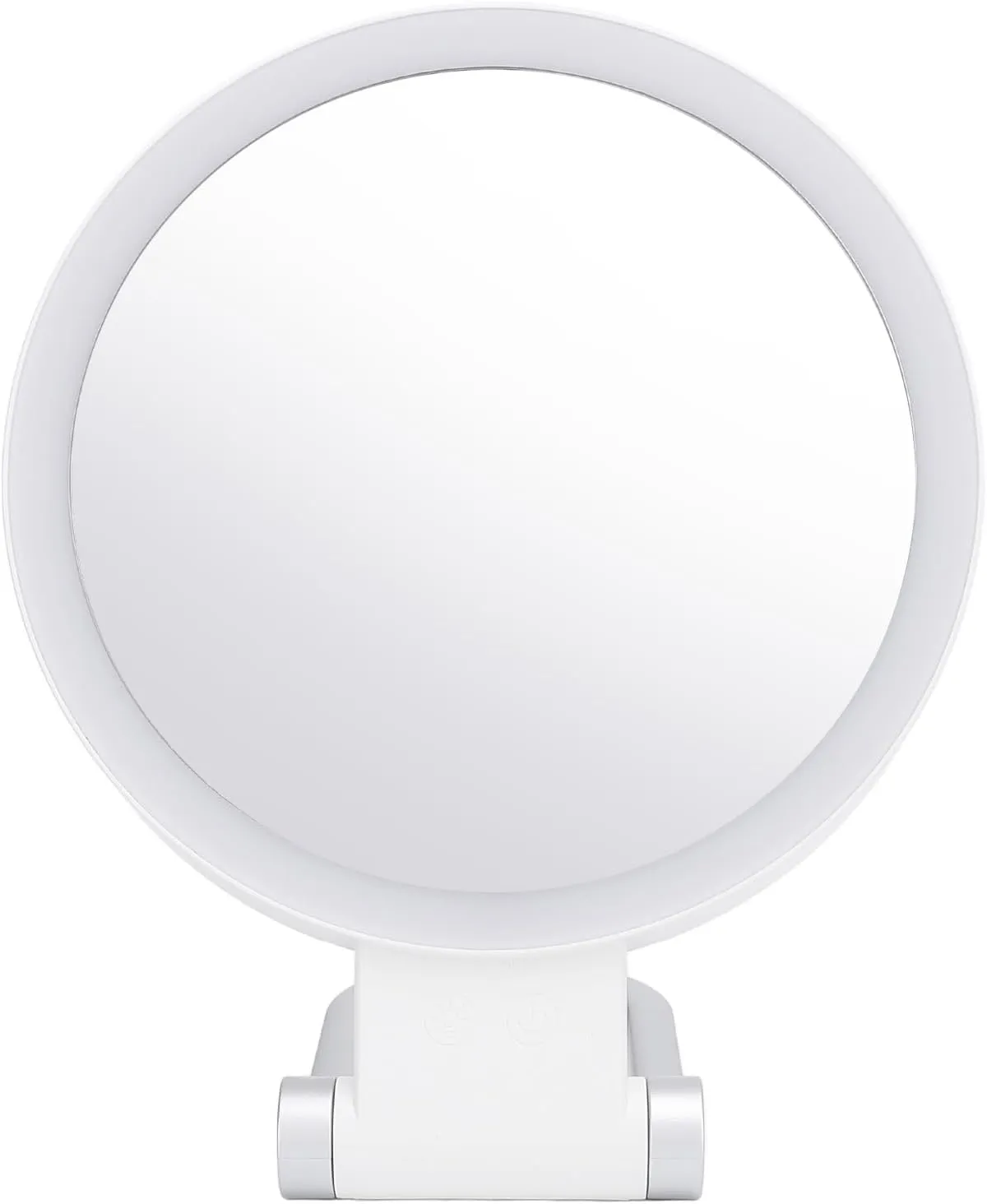 ZJchao Travel Makeup Mirror with Light White Stand Adjustable Angle Magnifying Mirror Double Sided Magnification for Home Travel (20X)